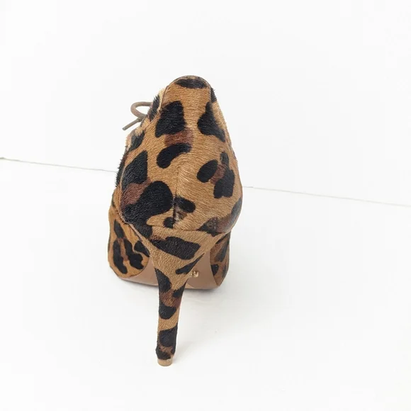 SCHUTZ Leopard Peep Toe Heels - Picture 5 of 16
